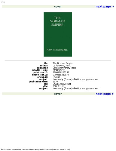 The Norman Empire (Oxford University Press academic monograph reprints)