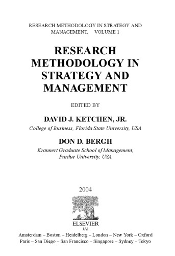 Research Methodology in Strategy and Management, Volume 1 (Research Methodology in Strategy and Management)