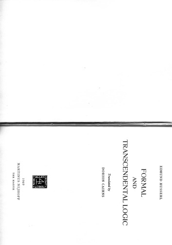 Formal and Transcendental Logic