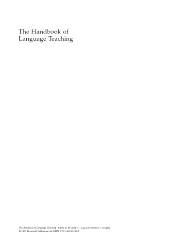 The Handbook of Language Teaching (Blackwell Handbooks in Linguistics)