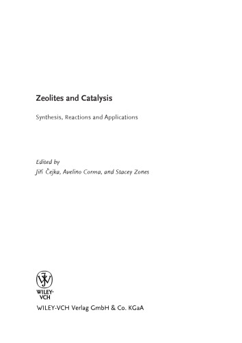 Zeolites and Catalysis: Synthesis, Reactions and Applications (2 Volume set)
