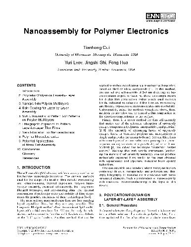 Nanoassembly for Polymer Electronics