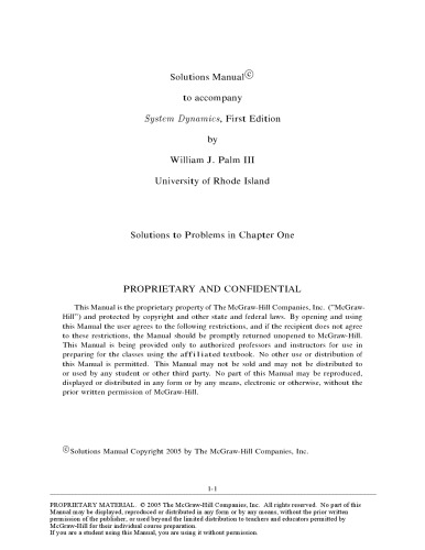 System Dynamics 1st edition solutions