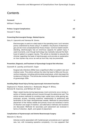 Prevention and Management of Complications from Gynecologic Surgery, An Issue of Obstetrics and Gynecology Clinics (The Clinics: Internal Medicine)