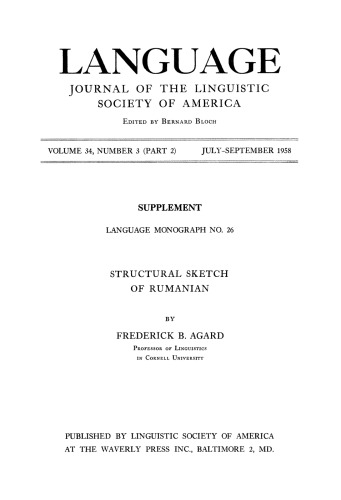 Structural Sketch of Rumanian