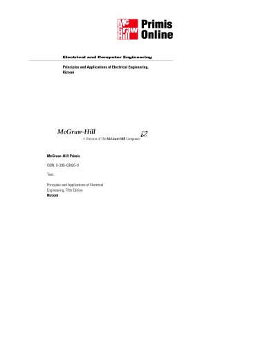 Principles and Applications of Electrical Engineering