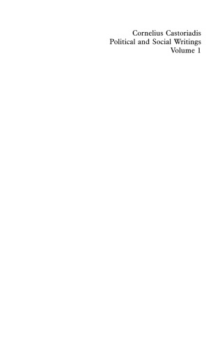 Political and Social Writings: Volume 1, 1946-1955