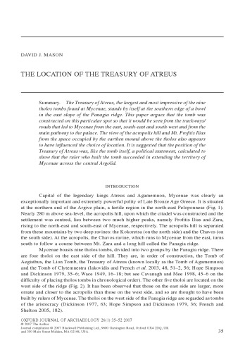 The Location of the treasury of Atreus