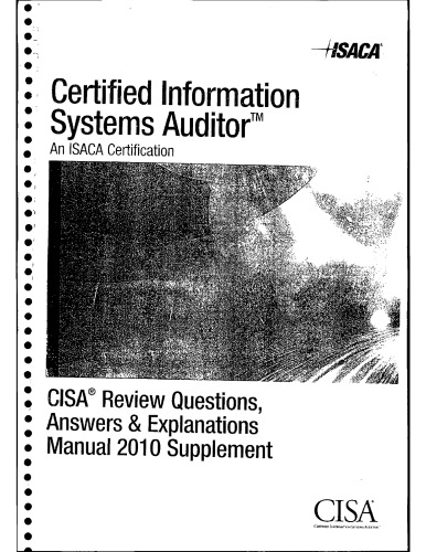 CISA Review Questions, Answers & Explanations Manual 2010 Supplement