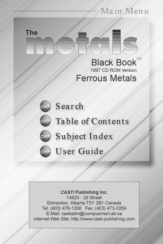 The Metals Black Book: Ferrous Metals (Metals Data Book Series)