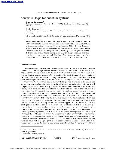 Contextual logic for quantum systems