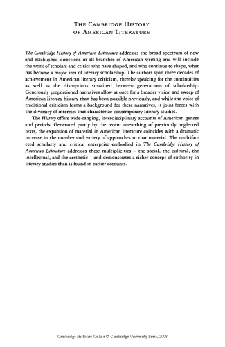 The Cambridge History of American Literature, volume 7: Prose Writing 1940-1990