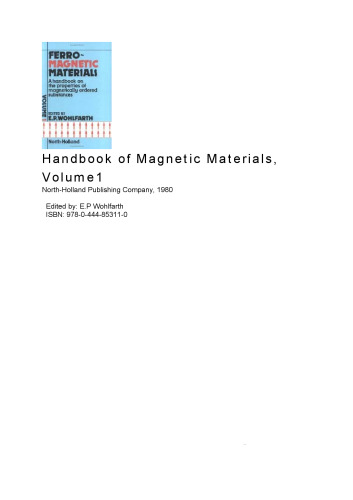 Handbook of Magnetic Materials, Volume Volume 1