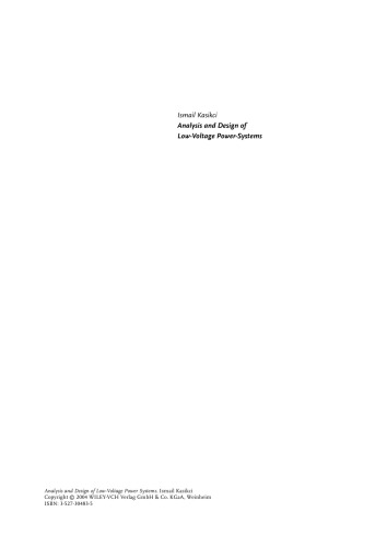 Analysis and Design of Low-Voltage Power Systems: An Engineer's Field Guide