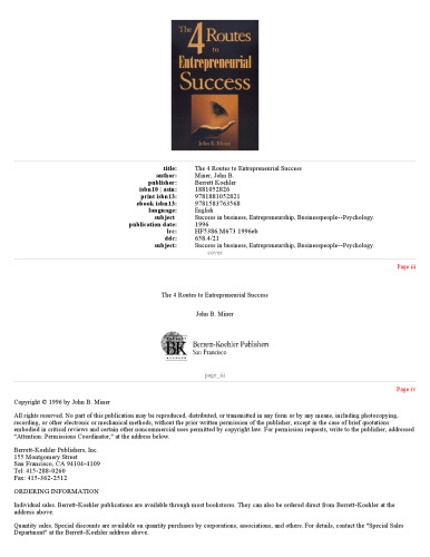 The 4 Routes to Entrepreneurial Success