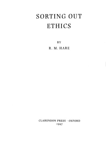 Sorting Out Ethics