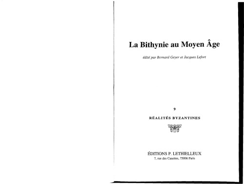 La Bithynie au Moyen Age
