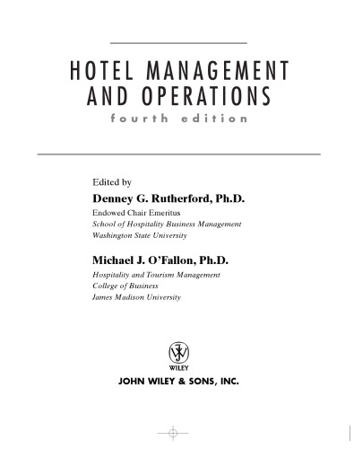 Hotel Management and Operations