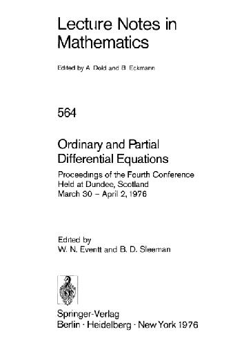 Ordinary and Partial Differential Equations