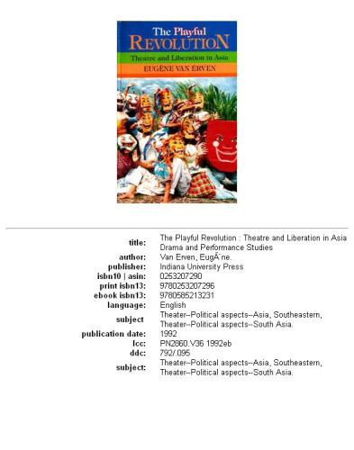 The Playful Revolution: Theatre and Liberation in Asia (Drama and Performance Studies)