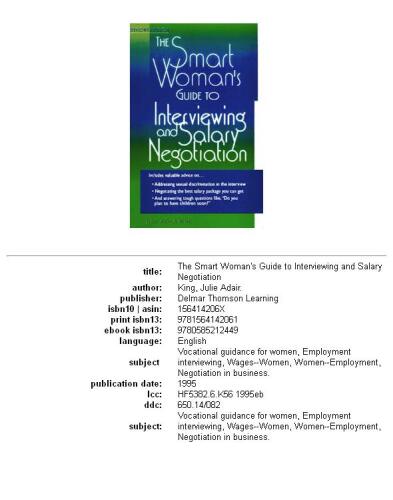 Smart Woman's Guide to Interviewing and Salary Negotiation (Smart Woman's Series)