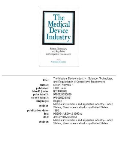 The Medical Device Industry