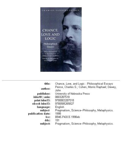 Chance, Love, and Logic: Philosophical Essays
