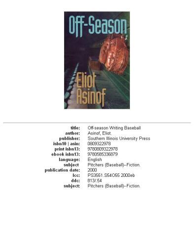 Off-Season (Writing Baseball)