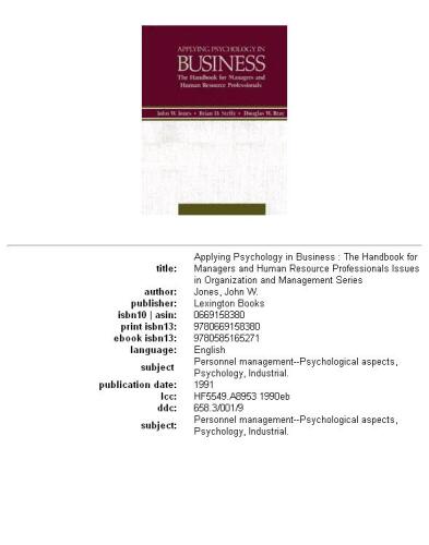 Applying Psychology in Business