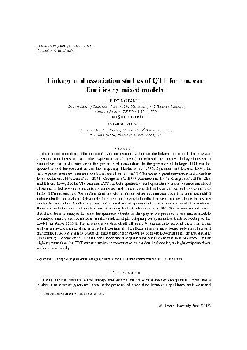 Linkage and association studies of QTL for nuclear families by mixed models
