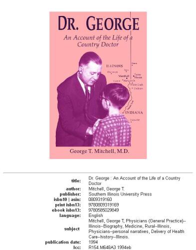 Doctor George: An Account of the Life of a Country Doctor (Medical Humanites)