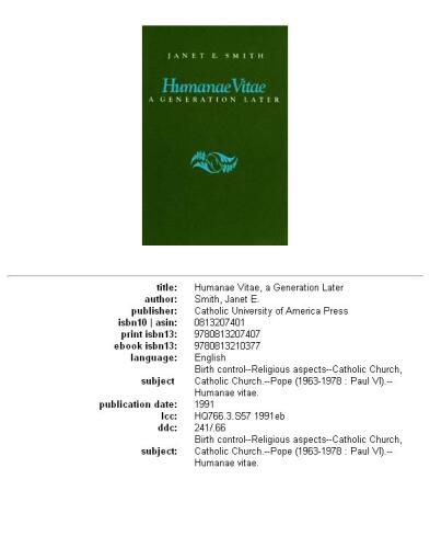 Humanae Vitae: A Generation Later