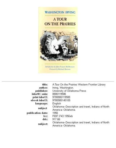 A Tour on the Prairies (Western Frontier Library)