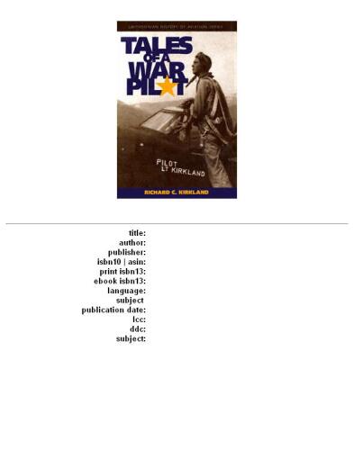 Tales of a War Pilot (Smithsonian History of Aviation and Spaceflight Series)