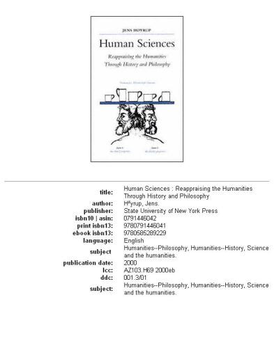 Human Sciences: Reappraising the Humanities Through History and Philosophy