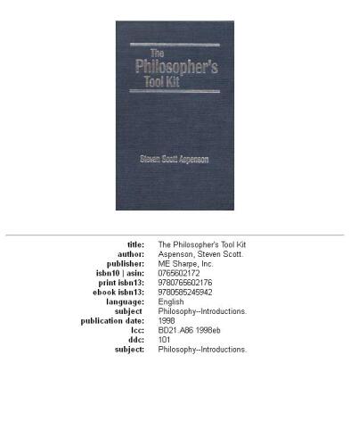 The Philosopher's Tool Kit
