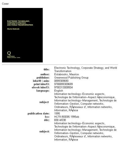 Electronic Technology, Corporate Strategy, and World Transformation