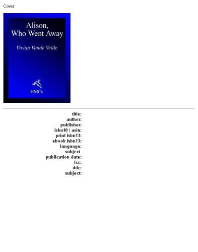 Alison, Who Went Away