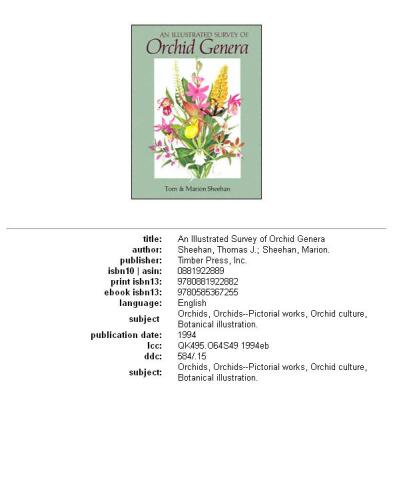 An Illustrated Survey of Orchid Genera