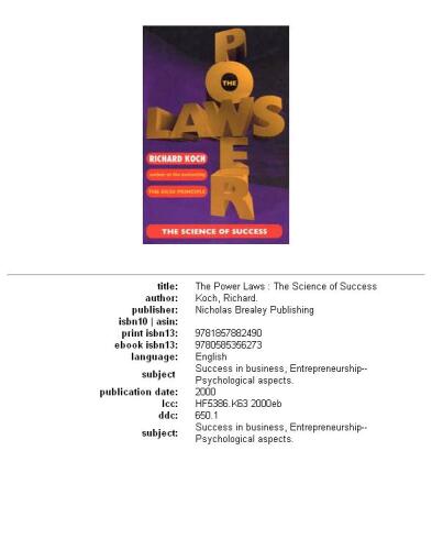 The Power Laws: The Science of Success