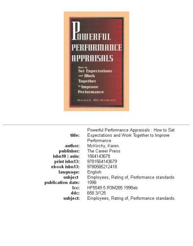 Powerful Performance Appraisals: How to Set Expectations and Work Together to Improve Performance
