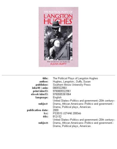 The Political Plays of Langston Hughes