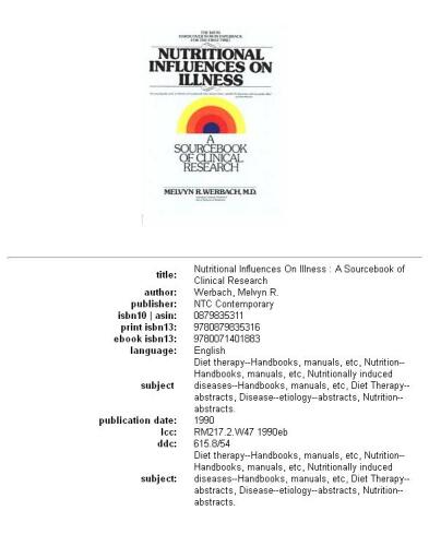 Nutritional Influences on Illness: A Sourcebook of Clinical Research