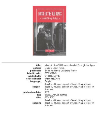 Music in the Old Bones: Jezebel Through the Ages