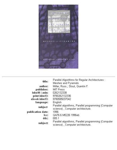 Parallel Algorithms for Regular Architectures: Meshes and Pyramids (Scientific Computation)