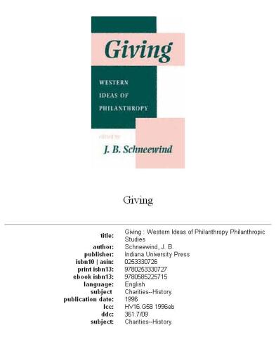 Giving (Philanthropic Studies)