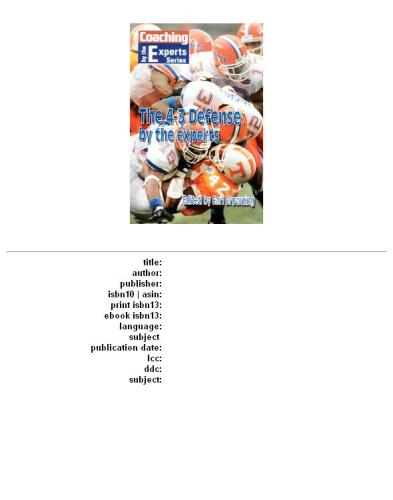 Coaching Experts:4-3 Defense (Coaching By the Experts Series)