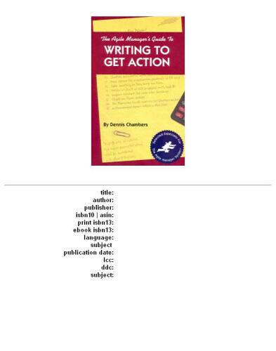 The Agile Manager's Guide to Writing to Get Action (The Agile Manager Series)