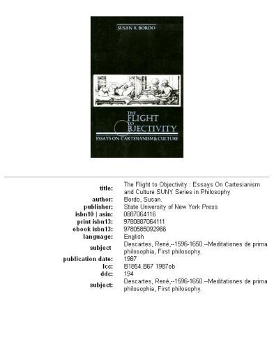 The Flight to Objectivity: Essays on Cartesianism and Culture