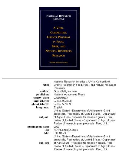 National Research Initiative: A Vital Competitive Grants Program in Food, Fiber, and Natural-Resources Research (Compass Series)